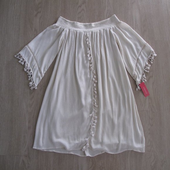 XHILARATION Off Shoulder Cream Dress NWT - Picture 14 of 14